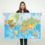  โปสเตอร์ ขนาดใหญ่ World Oceans Map 