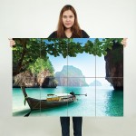 Boat on Small Island in Thailand Wand-Kunstdruck Riesenposter