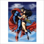 Superman and Wonder Woman Kiss Wand-Kunstdruck Riesenposter