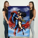 Superman and Wonder Woman Kiss Wand-Kunstdruck Riesenposter