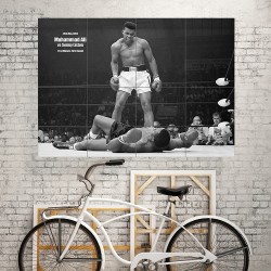 Muhammad Ali vs Sonny liston boxing Block Giant Wall Art Poster (P-1685)