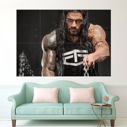 Workout Roman Reigns Wand-Kunstdruck Riesenposter