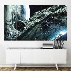 Star Wars Film Spaceships Millennium Falcon Block Giant Wall Art Poster (P-1695)