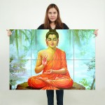 Buddha Meditating in the Jungle Block Giant Wall Art Poster