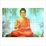 Buddha Meditating in the Jungle Block Giant Wall Art Poster