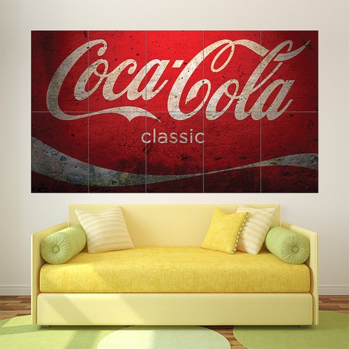 Coca Cola Classic Vintage Block Giant Wall Art Poster