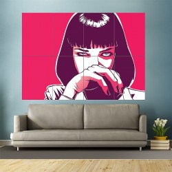 Pulp Fiction movie Mia Wallace art Block Giant Wall Art Poster (P-1711)