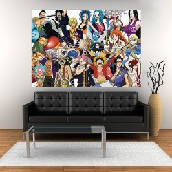 Fairy Tail Vs Straw Hat Pirates One Piece Block Giant Wall Art Poster (P-1725)