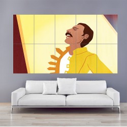 Queen Freddie Mercury Block Giant Wall Art Poster (P-1744)