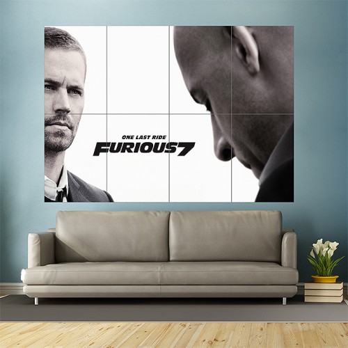 One Last Ride Furious 7 With Paul Walker Wand-Kunstdruck Riesenposter 