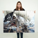 Assassin's Creed 4 Black Flag Game Battle Ship Wand-Kunstdruck Riesenposter 