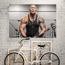 Dwayne Johnson Fitness Block Giant Wall Art Poster (P-1769)