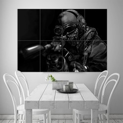 Call Of Duty Warrior Soldier Weapon Gun Block Giant Wall Art Poster (P-1772)