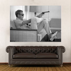 Steve Mcqueen Gun Movie Block Giant Wall Art Poster (P-1795)