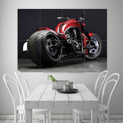 Harley Davidson v Rod Motorcycle Block Giant Wall Art Poster (P-1805)