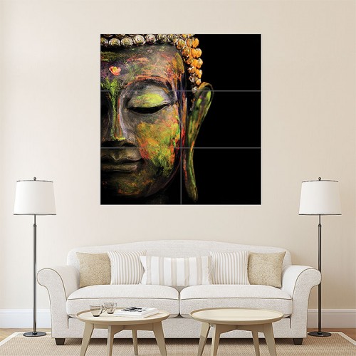 Colorful Buddha Block Giant Wall Art Poster