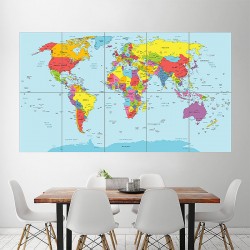 World Map Countries Block Giant Wall Art Poster (P-1823)