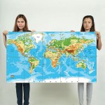 Relief Map of the World Wand-Kunstdruck Riesenposter