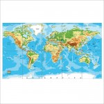 Relief Map of the World Wand-Kunstdruck Riesenposter