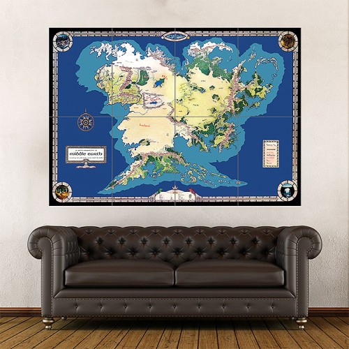 Map of Middle Earth Giant Wall Art Poster 