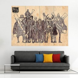 One Piece Luffy Vintage Style Block Giant Wall Art Poster (P-1849)