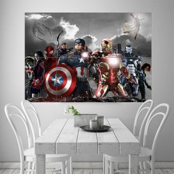 Captain America Civil War Block Wall Art Poster (P-1851)