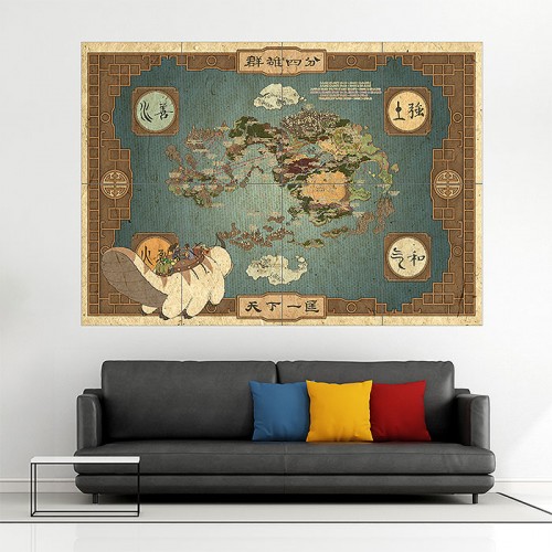 Map of the Avatar World Block Giant Wall Art Poster