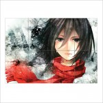 Shingeki no Kyojin Mikasa Ackerman Attack on Titan Block Giant Wall Art Poster 