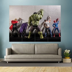 Superhero Peeing on Walls Wand-Kunstdruck Riesenposter (P-1880)