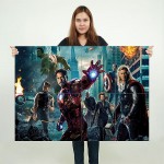 Avengers Superhero Characters Block Giant Wall Art Poster