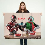 Mask Rider Steak Block Giant Wall Art Poster 