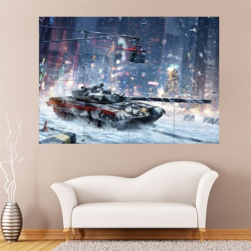 Armored Warfare Winter Tank Battle Wand-Kunstdruck Riesenposter