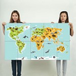 World Kids Map Wand-Kunstdruck Riesenposter 