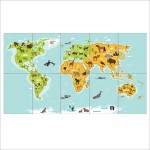 World Kids Map Wand-Kunstdruck Riesenposter 