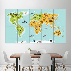 World Kids Map Block Giant Wall Art Poster (P-1970)