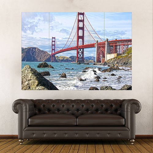 โปสเตอร์ ขนาดใหญ่ สะพานโกลเดนเกต The Golden Gate Bridge