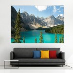 Alberta canada lake mountains  Wand-Kunstdruck Riesenposter