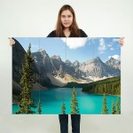 Alberta canada lake mountains  Wand-Kunstdruck Riesenposter