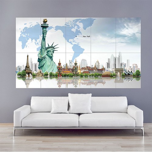 Art Artwork Artistic City Cities Fantasy Architecture Building Wand-Kunstdruck Riesenposter 