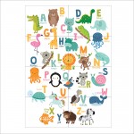 Animal Alphabet for Kid Block Giant Wall Art Poster