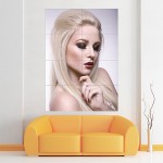 Long Straight Blonde Hair  Wand-Kunstdruck Riesenposter 