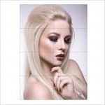 Long Straight Blonde Hair  Wand-Kunstdruck Riesenposter 