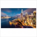 Hong Kong Harbour Night Lights  Wand-Kunstdruck Riesenposter 