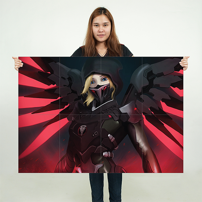 Overwatch Mercy Pose Block Giant Wall Art Poster