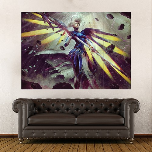 Mercy Artwork Overwatch  Wand-Kunstdruck Riesenposter