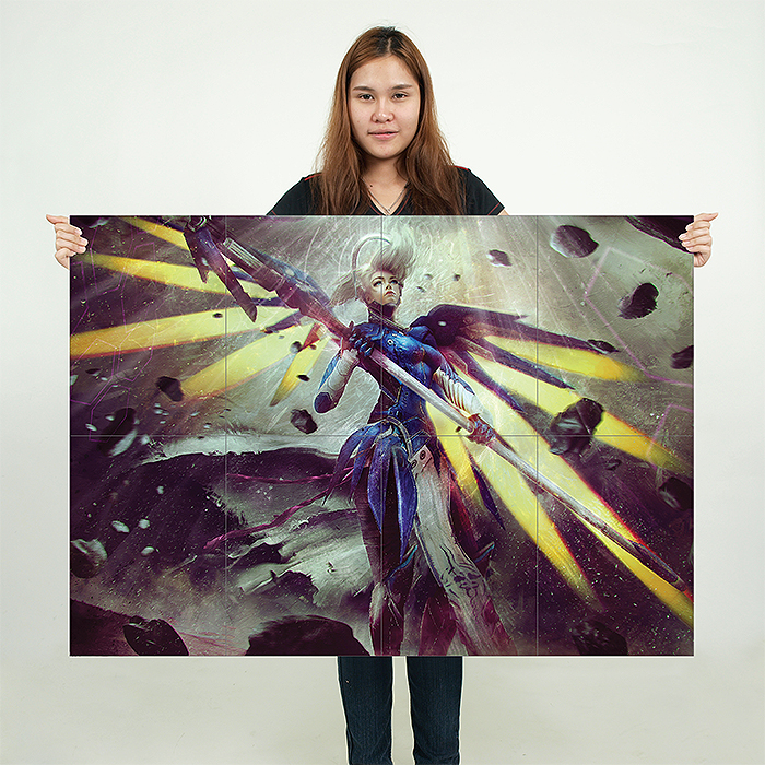 Overwatch Mercy Pose Block Giant Wall Art Poster