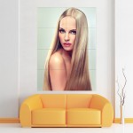 Long Straight Blonde Hair Long Beautiful Hair  Wand-Kunstdruck Riesenposter 