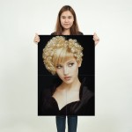 Blonde Very Short Permed Hairstyle  Wand-Kunstdruck Riesenposter 