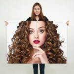 Beautiful Curly Hairstyle Block Giant Wall Art Poster