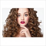 Beautiful Curly Hairstyle Block Giant Wall Art Poster